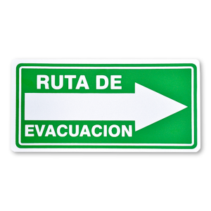 Señalamiento Ruta de Evacuación Flecha Derecha 20 x 40 cm (pieza)
