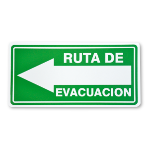 Señalamiento Ruta de Evacuación Flecha Izquierda 20 x 40 cm (pieza)