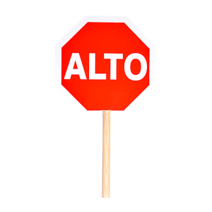 Señalamiento Tipo Paleta Alto Rojo y Siga Verde (pieza)